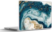 Laptop sticker - 15.6 inch - Marmer - Verf - Glitter - Goud - 36x27,5cm - Laptopstickers - Laptop skin - Cover