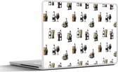 Laptop sticker - 12.3 inch - Bier - Glas - Patroon - 30x22cm - Laptopstickers - Laptop skin - Cover