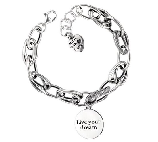 Armband (925 Sterling Zilver) - Live your dream -20cm - Dames - Lieve Jewels