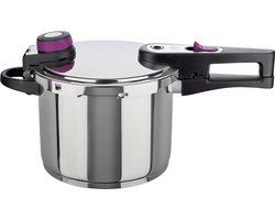 GSW Snelkookpan 6L - Afmeting 22cm - Extra stoominzet en schaalindeling