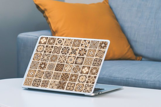 Sticker pour ordinateur portable - 11,6 pouces - Design - Fleurs - Marron - Nature - Vintage - 30x21cm - Autocollants pour ordinateur portable - Skin pour ordinateur portable - Housse