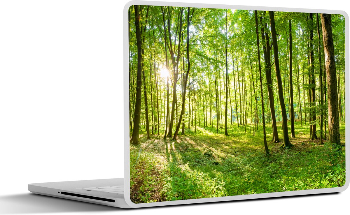 Laptop sticker - 11.6 inch - Natuur - Bomen - Bos - Groen - Zonlicht - 30x21cm - Laptopstickers - Laptop skin - Cover
