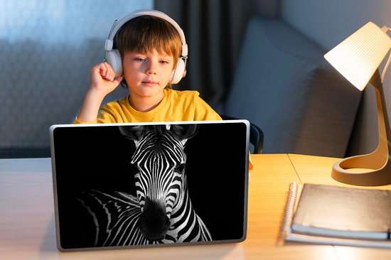 Autocollant pour ordinateur portable - 12,3 pouces - Zebra - Zwart - Wit - Animaux - 30x22cm - Autocollants pour ordinateur portable - Peau pour ordinateur portable - Couverture