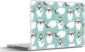 Laptop sticker - 12.3 inch - Sneeuwpop - Cartoon - Winter - Kerst - Patronen - 30x22cm - Laptopstickers - Laptop skin - Cover