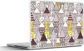 Laptop sticker - 10.1 inch - Patronen - Huis - Skyline - 25x18cm - Laptopstickers - Laptop skin - Cover
