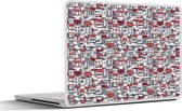 Laptop sticker - 12.3 inch - Stad - Patroon - Huizen - 30x22cm - Laptopstickers - Laptop skin - Cover