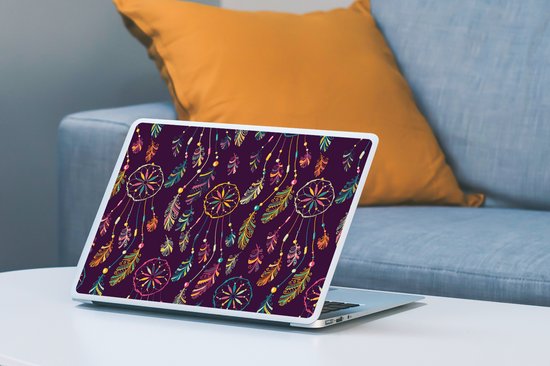 Sticker pour ordinateur portable - 13,3 pouces - Dromenvanger -rêves - Ressorts - Motifs - Arc-en-ciel - Boho