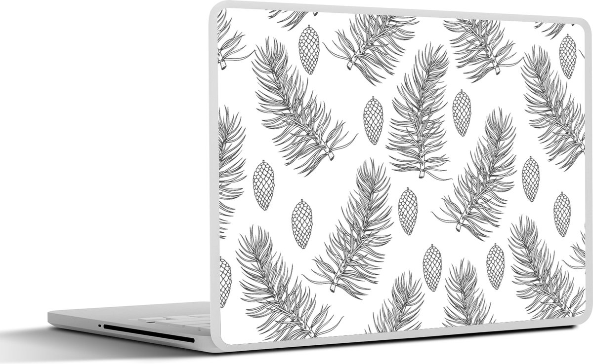 Laptop sticker - 14 inch - Dennenappels - Kerstmis - Patronen - Natuur - Patronen - 32x5x23x5cm - Laptopstickers - Laptop skin - Cover - Kerst - Cadeau - Kerstcadeau voor mannen en voor vrouwen