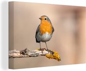 OneMillionCanvasses - Toile - Peinture - Rouge-gorge - Vogel - Branches - Animal - Photo sur toile - Chambre à coucher - 140x90 cm - Toile canvas