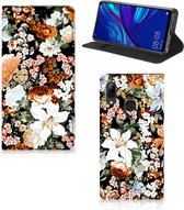Smart Cover geschikt voor Huawei P Smart (2019) Dark Flowers