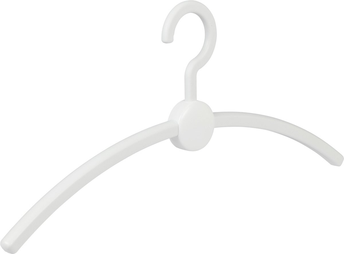 De Kledinghanger Gigant - 6 x Garderobehanger Point kunststof wit / wit, 45 cm