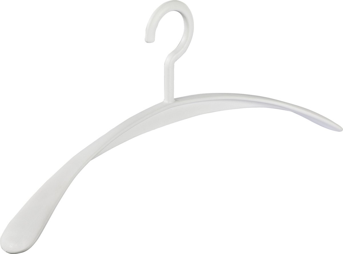 De Kledinghanger Gigant - 6 x Garderobehanger Wing kunststof wit, 45 cm