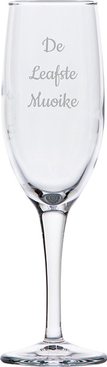 Gegraveerde Champagneglas 16,5cl De Leafste Muoike