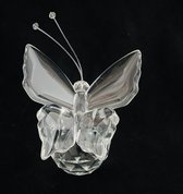 papillon en verre de cristal 8x7x7cm fait à la main, vraiment de l'artisanat.