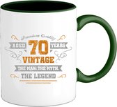 70 Jaar vintage legend - Verjaardag cadeau - Kado tip - Mok - Bottle Groen