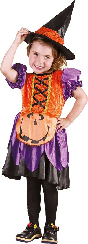 Boland - Kostuum Pumpkin witch (3-4 jr) - Kinderen - Pompoen - Halloween verkleedkleding - Heks