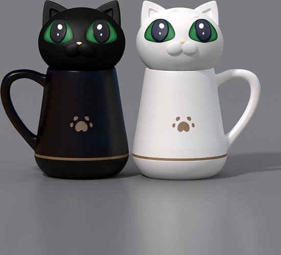 Mug avec cuillère 350 ml tête de chat