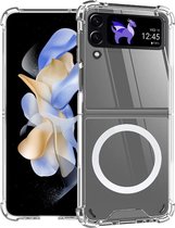 Hoesje Geschikt Voor Samsung Galaxy Z Flip 4 transparant magnetisch backcover hoesje