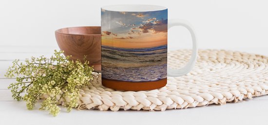 Mug - Mug à café - Plage - Coucher de soleil - Mer - Nuages - Horizon - Mugs - 350 ML - Tasse - Tasses à café - Mug à thé - Décoration Sinterklaas - Cadeaux pour enfants - Chaussures cadeaux Sinterklaas