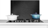 Spatscherm keuken 70x50 cm - Kookplaat achterwand Leer - Lederlook - Industrieel - Zwart - Muurbeschermer - Spatwand fornuis - Hoogwaardig aluminium