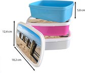 Lunch box Wit - Lunch box - Boîte à pain - Sable - Plage - Poteau - Water - Été - 18x12x6 cm - Adultes