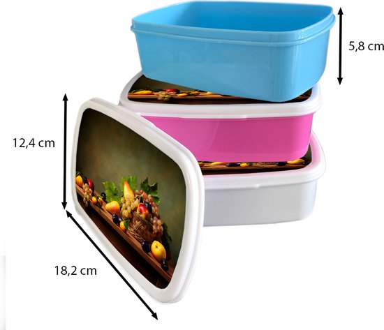 Boîte à Pain Wit - Lunch Box - Boîte à Pain - Rustique - Panier - Fruits - Nature Morte - 18x12x6 cm - Adultes