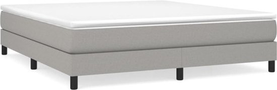 vidaXL Boxspring Cadre Tissu Gris clair 180 x 200 cm