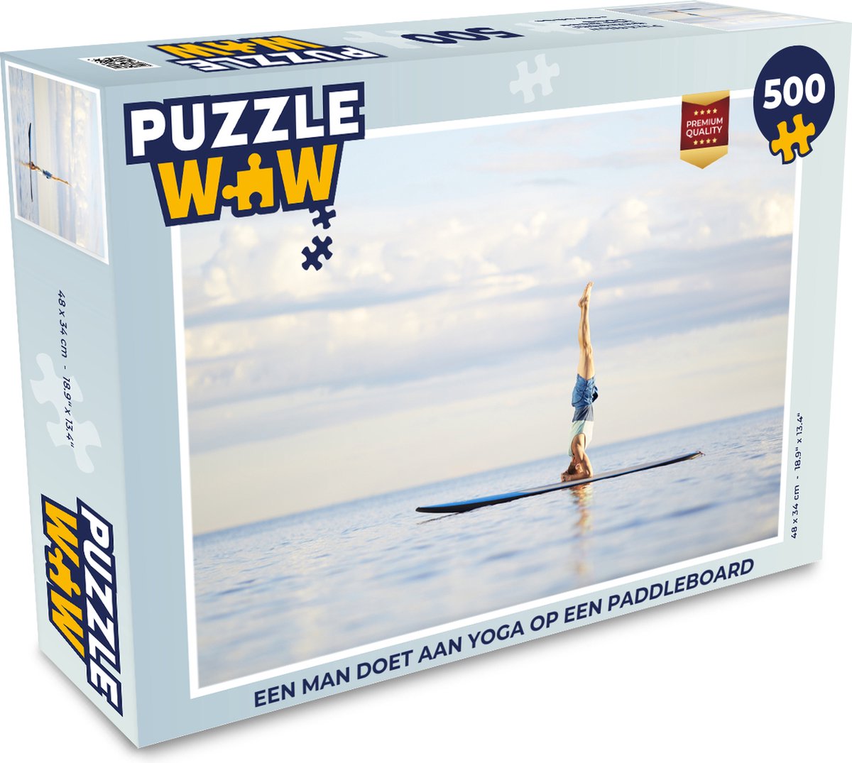 Puzzel Een man doet aan yoga op een paddleboard - Legpuzzel - Puzzel 500 stukjes