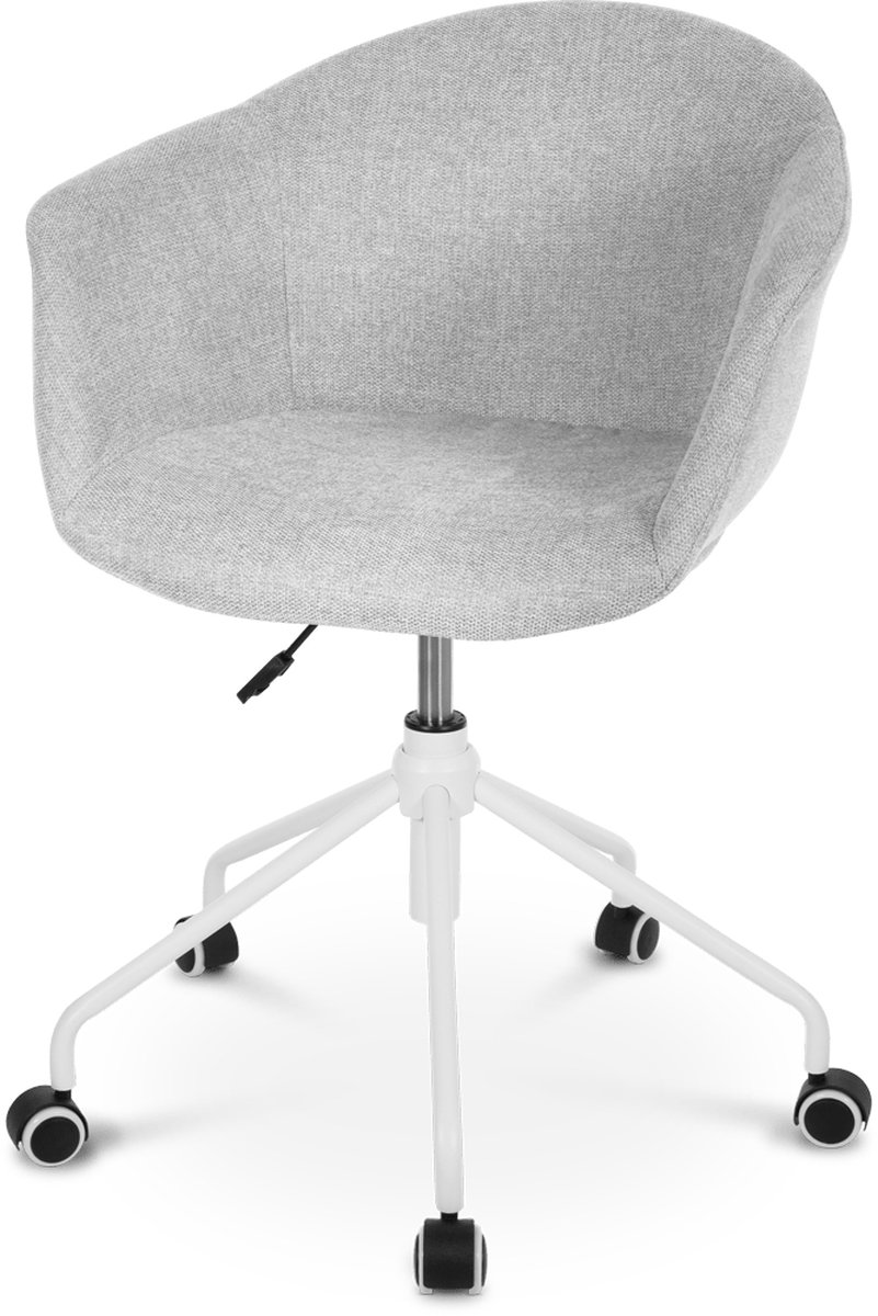 Nout-Otis bureaustoel lichtgrijs - wit onderstel