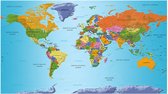 Fotobehang XXL - World Map: Colourful Geography II.