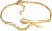Elli Dames Armband Dames Snake Curb Chain Boho Trend Verstelbaar in 925 Sterling Zilver Verguld
