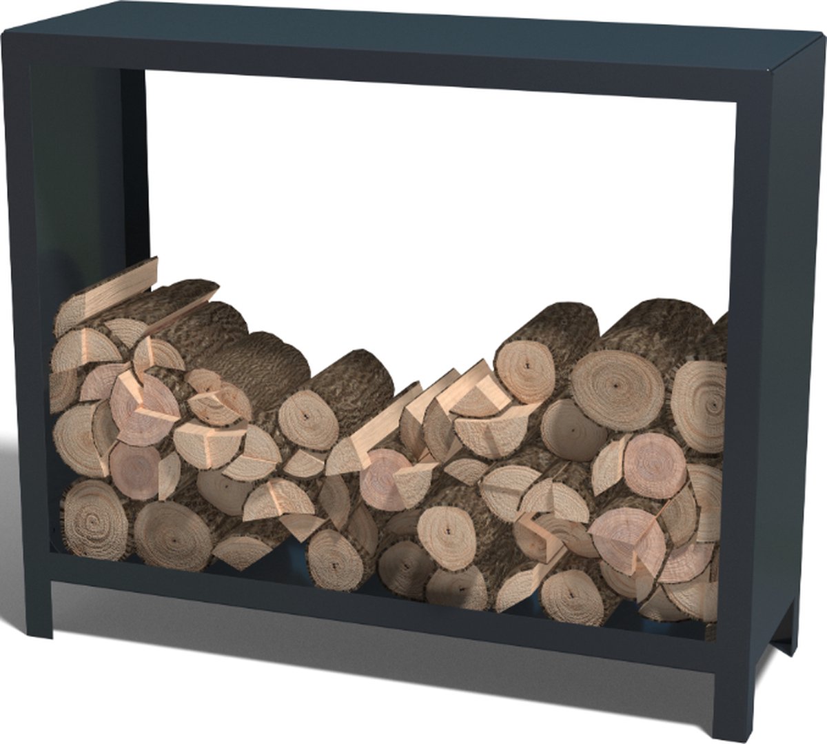 Gepoedercoat staal - houtopslag - Indiana - 120x40x100cm - Wit - MySteel