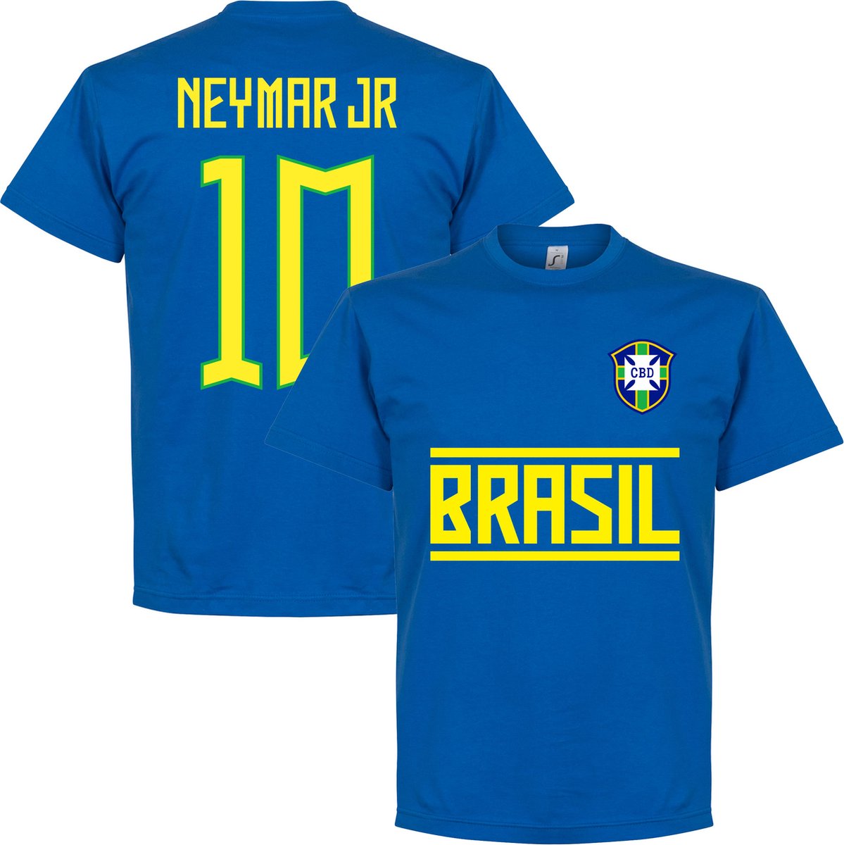 Brazilië Neymar JR 10 Team T-Shirt - Blauw - S