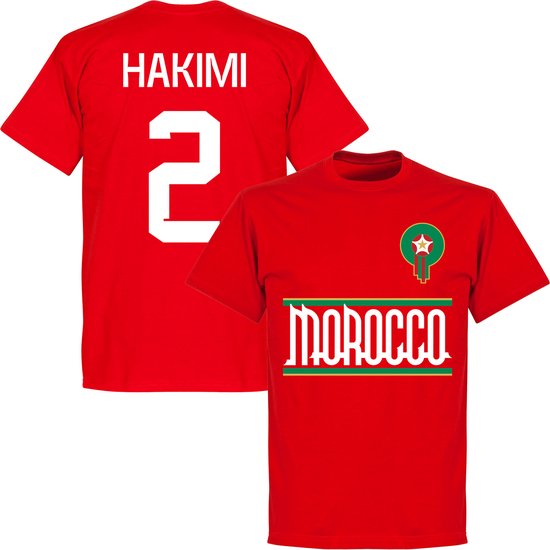 Marokko Hakimi 2 Team T-Shirt - Rood - 4XL