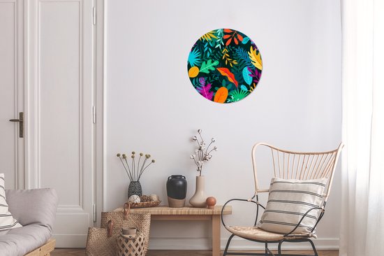 Papier peint Cercle - Jungle - Feuilles - Couleurs - ⌀ 30 cm