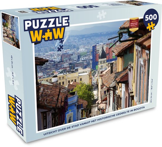 Puzzel Uitzicht over de stad vanuit het historische gedeelte in Bogota – Legpuzzel – Puzzel 500 stukjes