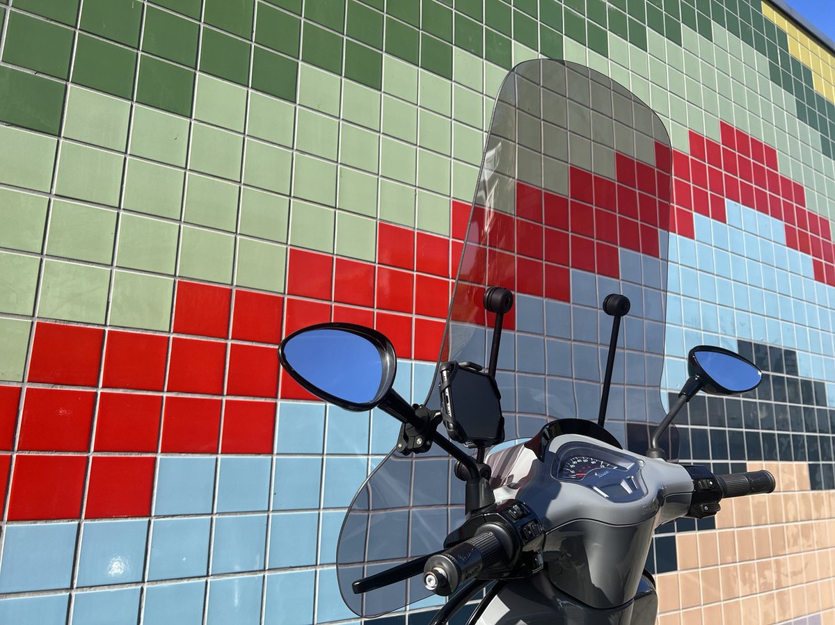 Telefoonhouder voor Scooter - Motor - MANOS LIBRES - MODEL E Pro- Spiegel Bevestiging - Universeel - Zwart - Piaggio - Vespa - Zip – foto 4