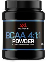 XXL Nutrition - BCAA 4:1:1 Powder - Leucine (4) Isoleucine (1) Valine (1) - Essentiële Aminozuren, BCAA Poeder Supplement - Framboos - 500 gram