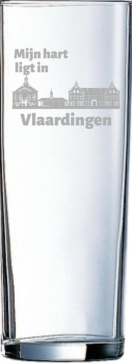 Gegraveerde longdrinkglas 31cl Vlaardingen