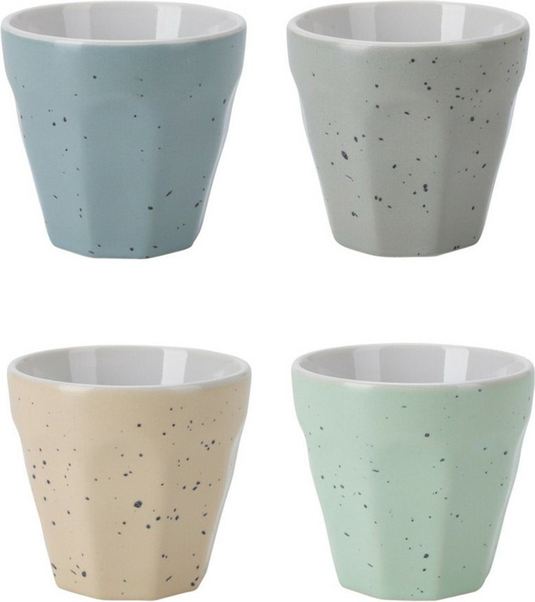Excellent Houseware - koffiekopjes set - 12x stuks - porselein - 90 ml