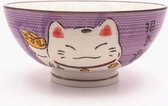 Fine Asianliving Japans Servies Lucky Cat Rijstkom Paars 11cm