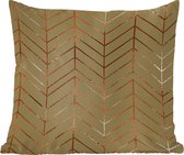 Oreillers - Motifs - Bronze - Luxe - Vert - 60x60 cm - Salon