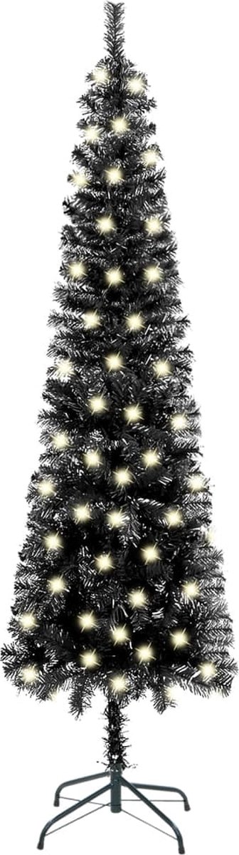 Prolenta Premium - Kerstboom met LED's smal 150 cm zwart