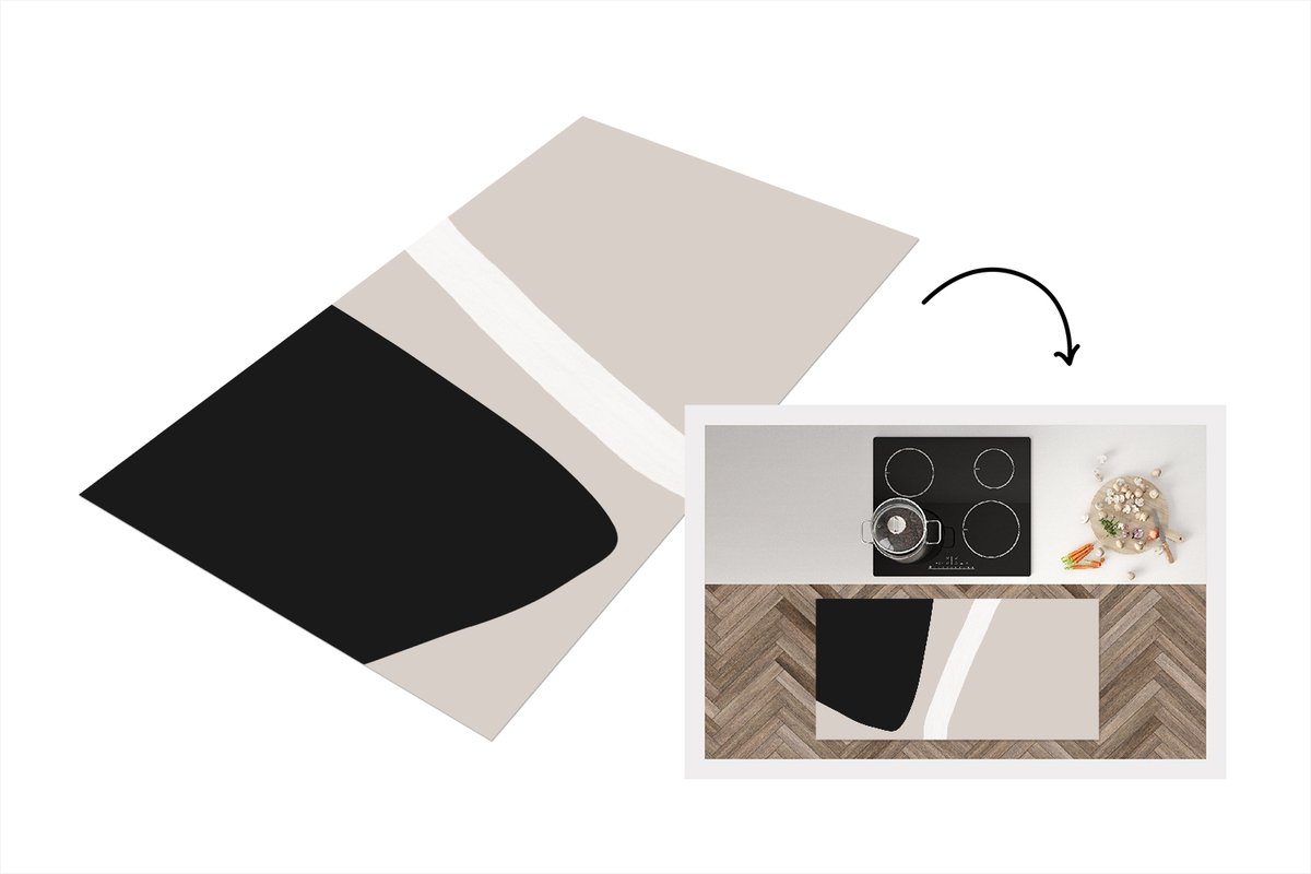 KitchenYeah Keukenloper - Loper keuken - Pastel - Minimalisme - Vormen - 120x60 cm - Keukenloper vinyl Multicolor