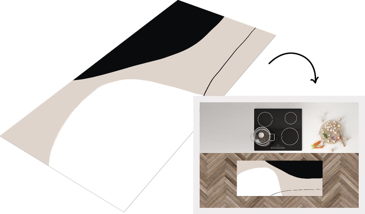 KitchenYeah Keukenloper - Loper keuken - Vormen - Abstract - Design - 120x50 cm - Keukenloper vinyl Multicolor