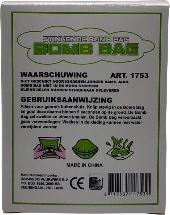 Farts Bomb Bags box 10 stuks - knalzakjes - stinkbommen - fopartikelen - Geurbom - GBV-Weco