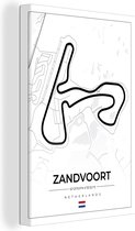 Canvas Schilderij Formule 1 - Circuit Zandvoort - Racebaan - Nederland - Circuit - Wit - 60x90 cm - Wanddecoratie - F1 23
