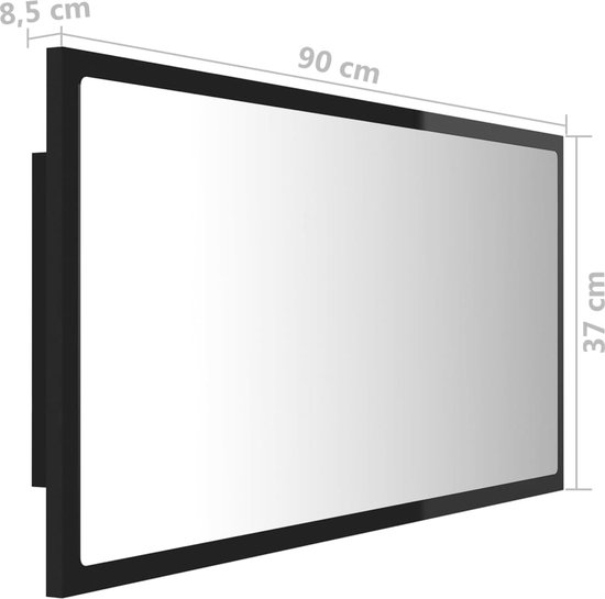 Prolenta Premium - Badkamerspiegel LED 90x8,5x37 cm spaanplaat ...