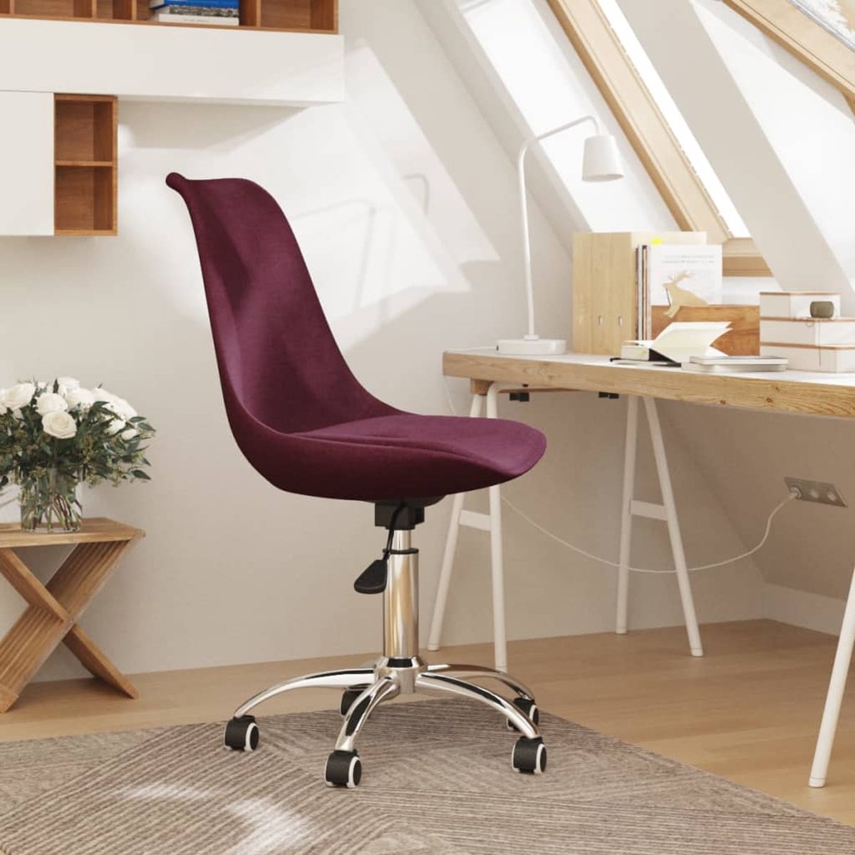Prolenta Premium - Kantoorstoel draaibaar stof paars