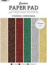 Paperpad A5 glitter vintage christmas - Essentials nr. 50